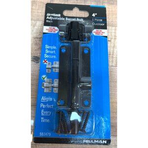 Ajustlock Adjustable Barrel Bolt 4" Black Outdoor 1 Piece